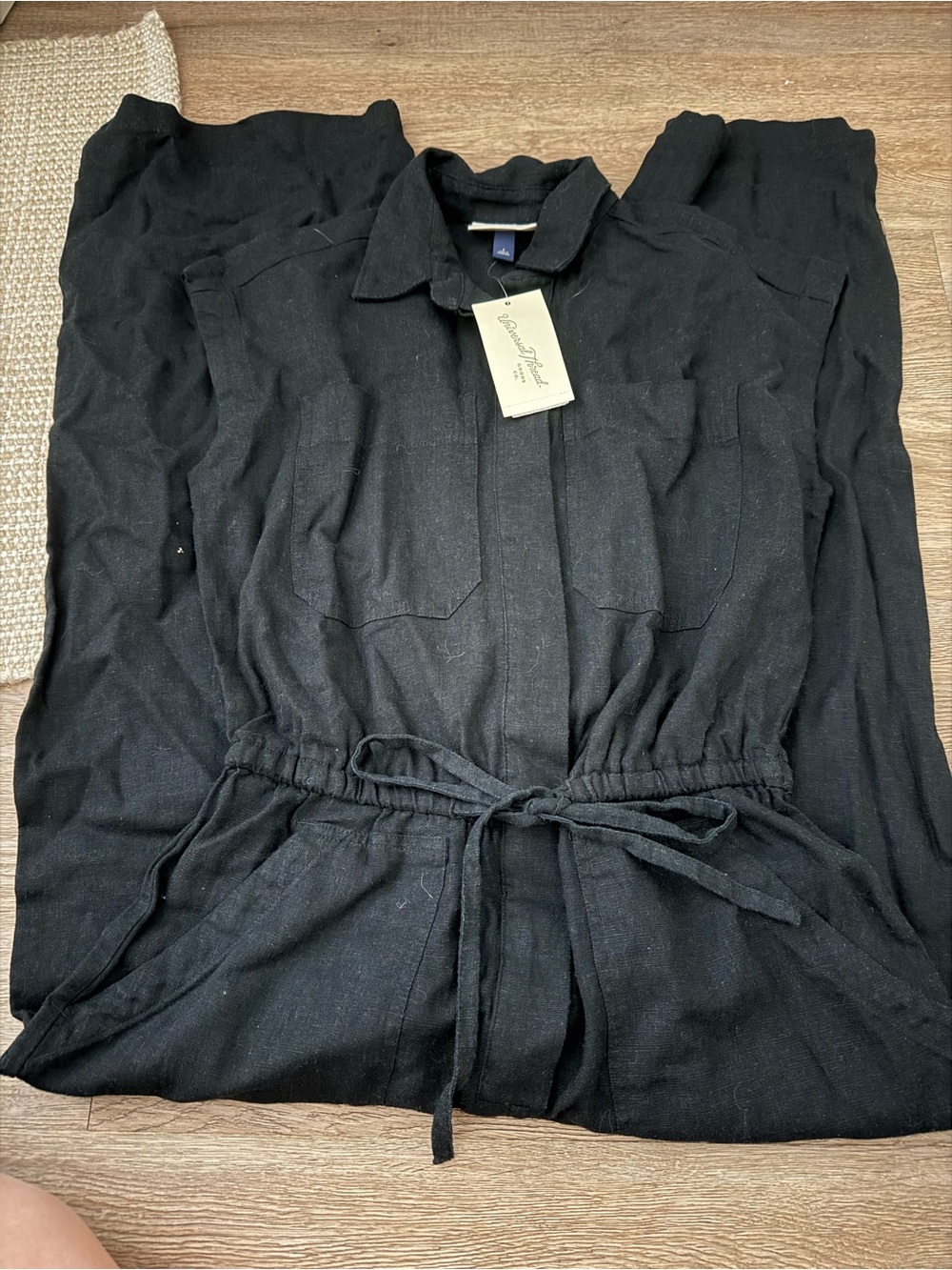 Black denim jumpsuit